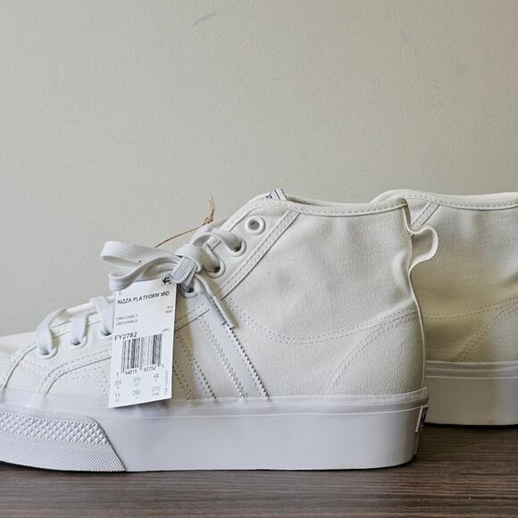 ADIDAS Women's Orig. Nizza Platform Mid Casual Sneakers Size 11 White NWT - Picture 2 of 8